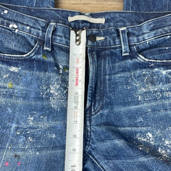 Vince Women’s Mid Rise Skinny Paint Splattered Distressed Jeans, size 28 - Picture 6 of 11